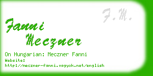 fanni meczner business card